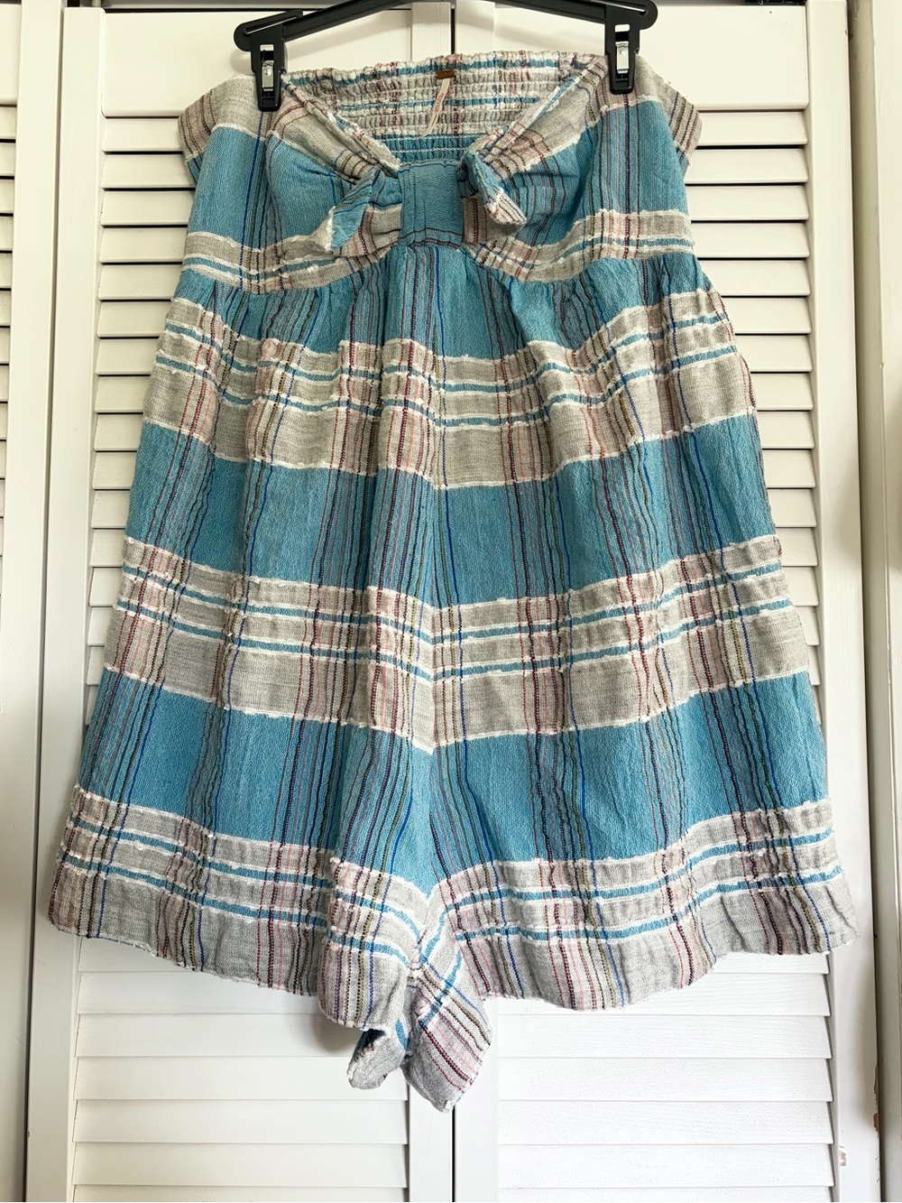 Free People Plaid Strapless Romper